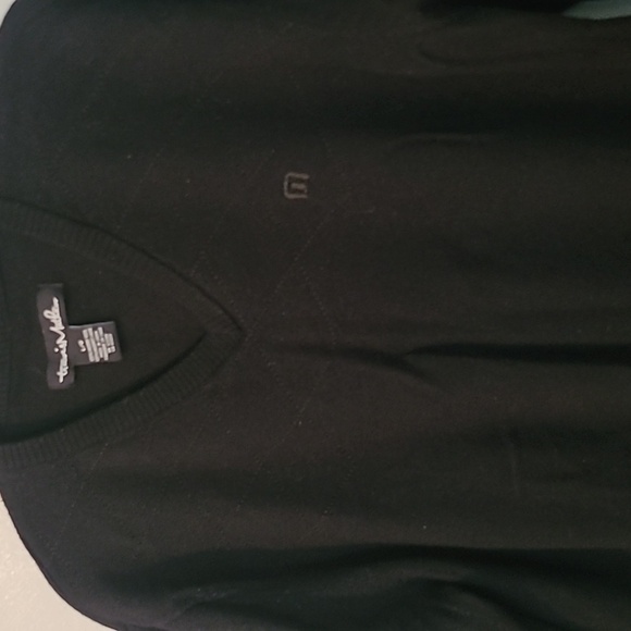 Travis Matthew Merino Wool V-neck Long Sleeves Black Sweater Men's L Casual Fall - Picture 4 of 14